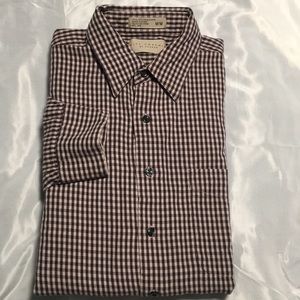 City Casual by Haggar Plaid Button Down - M